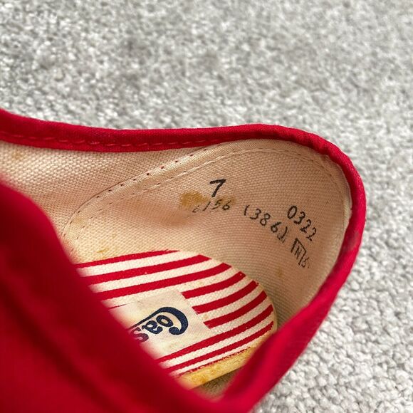 Coaster Canvas Casual Sneakers Shoes Womens Us 7 Red Lace Up Comfort Fabric - Picture 10 of 12